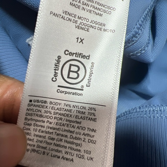 Athleta Venice Moto Jogger Womens 1X Blue Ankle Cuffed - Picture 14 of 15